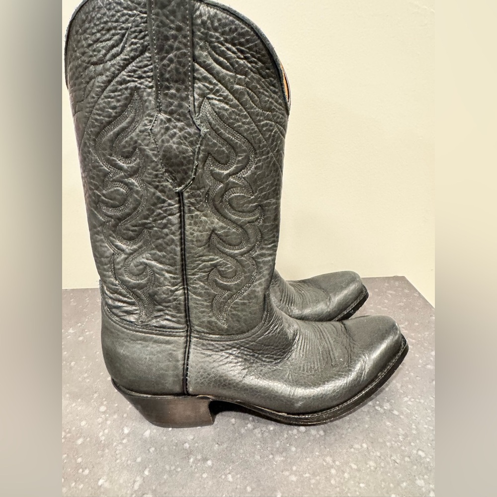 Vintage Black Jack Leather Cowboy Boots Mens Size 9B Made in the USA